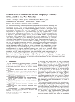 Ice Sheet Record of Recent Polynya Variability In