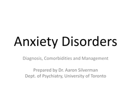 Anxiety Disorders