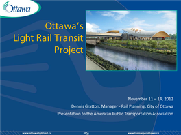 Ottawa's Light Rail Transit Project