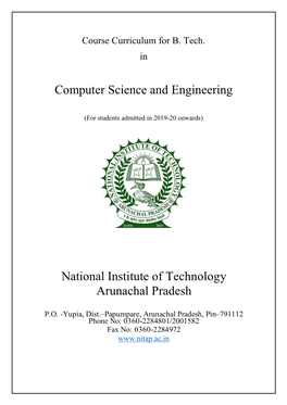 Computer Science and Engineering National Institute of Technology