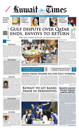 Gulf Dispute Over Qatar Ends, Envoys to Return