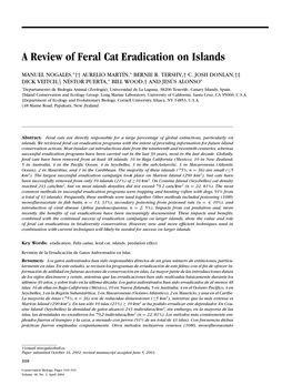 A Review of Feral Cat Eradication on Islands