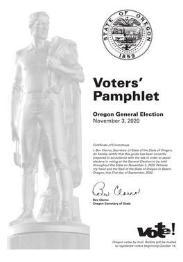 Voters' Pamphlet General Election 2020 for Multnomah County