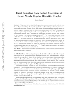 Exact Sampling from Perfect Matchings of Dense Nearly Regular Bipartite Graphs