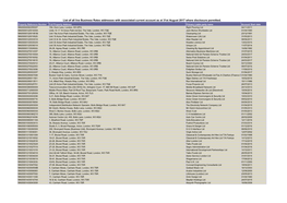 List of All Live Business Rates Addresses with Associated Current Account As at 31St August 2017 Where Disclosure Permitted