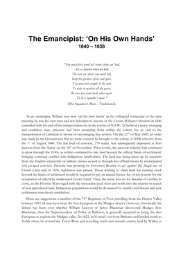 The Emancipist: 'On His Own Hands'