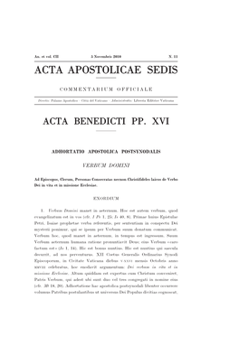 Acta Apostolicae Sedis