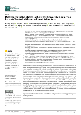 Differences in the Microbial Composition of Hemodialysis Patients Treated with and Without Β-Blockers