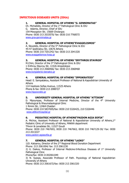 INFECTIOUS DISEASES UNITS (Idus)