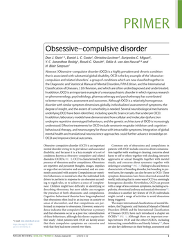 Obsessive–Compulsive Disorder