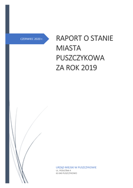 Raport O Stanie Miasta Puszczykowa Za Rok 2019