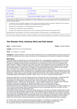 The Olympic Park, Hackney Wick and Fish Island