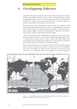 Distribution of Seabirds from New Zealand That Overlap with Fisheries