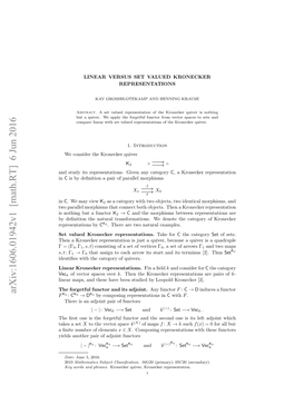 Linear Versus Set Valued Kronecker Representations 3