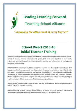 Leading Learning Forward Teaching School Alliance
