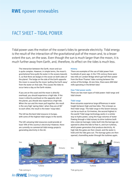 Fact Sheet – Tidal Power