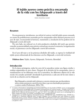 El Tejido Ayoreo Como Práctica Encarnada De La Vida Con Los Edopasade a Través Del Territorio Violeta Montellano Loredo1