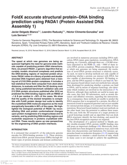 Foldx Accurate Structural Protein–DNA Binding Prediction