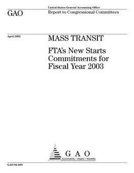 GAO-02-603 Mass Transit Contents