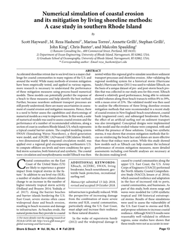 Numerical Simulation of Coastal Erosion and Its Mitigation by Living Shoreline Methods: a Case Study in Southern Rhode Island By