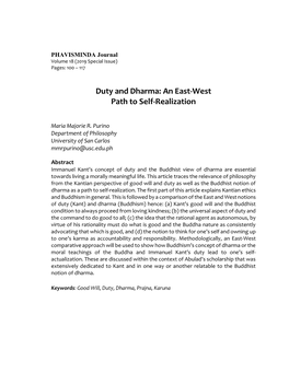 Duty and Dharma: an East-West Path to Self-Realization