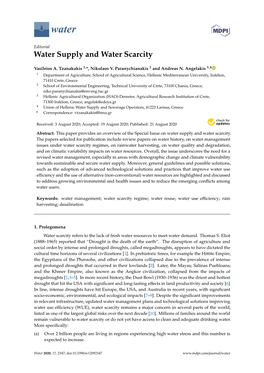 Water Supply and Water Scarcity