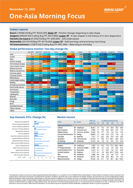 One-Asia Morning Focus