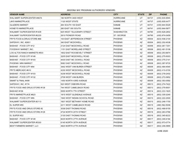 Arizona Wic Program Authorized Vendors June 2020