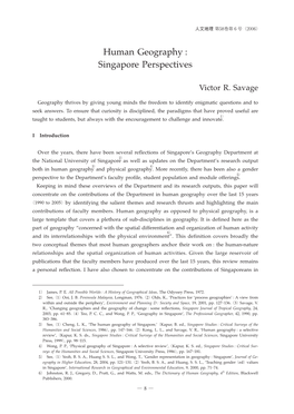 Human Geography : Singapore Perspectives