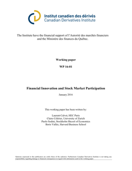 Financial Innovation and Stock Market Participation