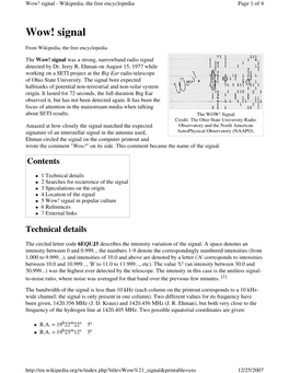 Wow! Signal - Wikipedia, the Free Encyclopedia Page 1 of 4