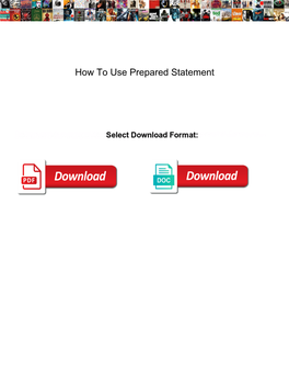 How to Use Prepared Statement