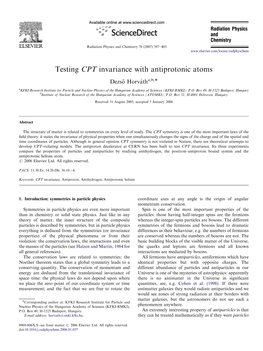 Testing CPT Invariance with Antiprotonic Atoms