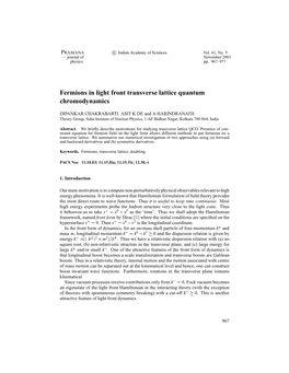 Fermions in Light Front Transverse Lattice Quantum Chromodynamics