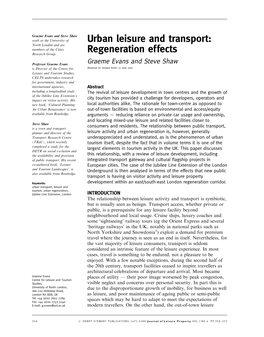 Urban Leisure and Transport: Regeneration Effects