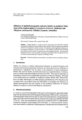 Influence of Spatial Heterogeneity and Prey Density on Predatory