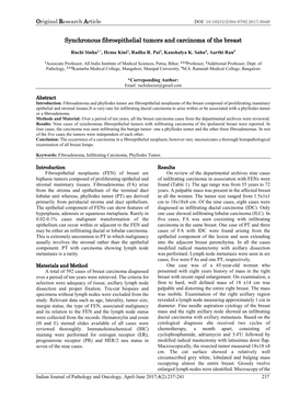 Synchronous Fibroepithelial Tumors and Carcinoma of the Breast