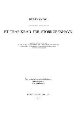 Et Trafikråd for Storkøbenhavn