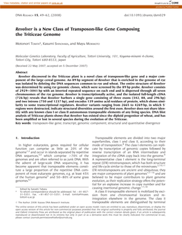 Revolver Is a New Class of Transposon-Like Gene Composing the Triticeae Genome