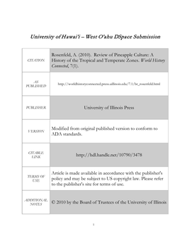 A History of the Tropical and Temperate Zones by Gary Y. Okihiro