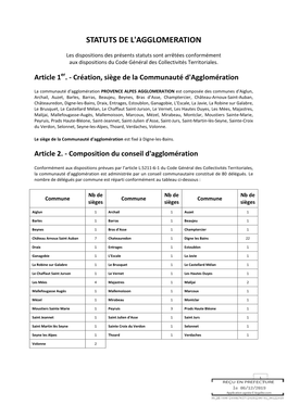 01 ADM Statuts ANNEXE Délibération 2019