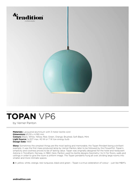 TOPAN VP6 by Verner Panton