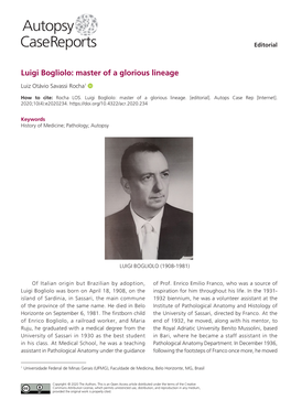 Luigi Bogliolo: Master of a Glorious Lineage