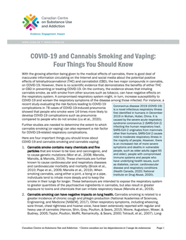 COVID-19 and Cannabis Smoking and Vaping: Four Things You Should Know