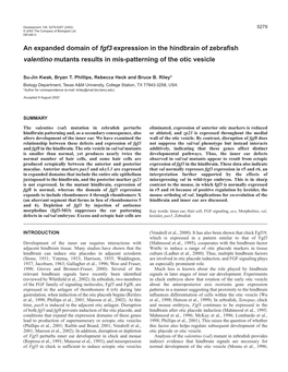 Val, Fgf3 and Inner Ear Patterning 5281