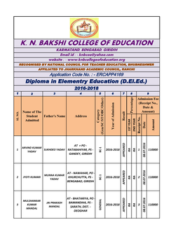 D.El.Ed 2016-2018