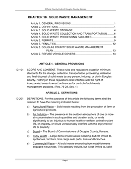 County Code of Douglas County, Kansas