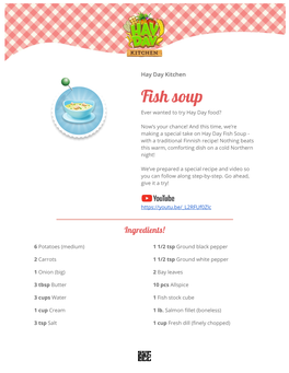 Fish Soup Ever Wanted to Try Hay Day Food?