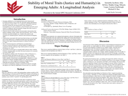 Stability of Moral Traits (Justice and Humanity) in Emerging Adults: a Longitudinal Analysis
