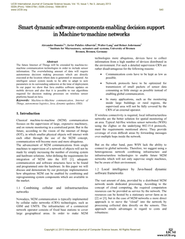 Smart Dynamic Software Components Enabling Decision Support in Machine-To-Machine Networks